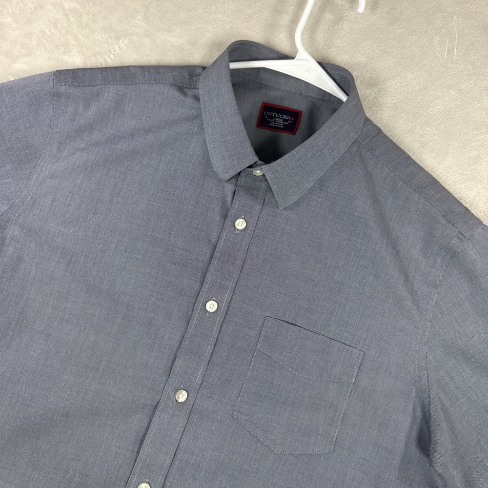 UNTUCKit Men's Petrus Wrinkle Free Short Sleeve Shirt Size Lg Slim Fit